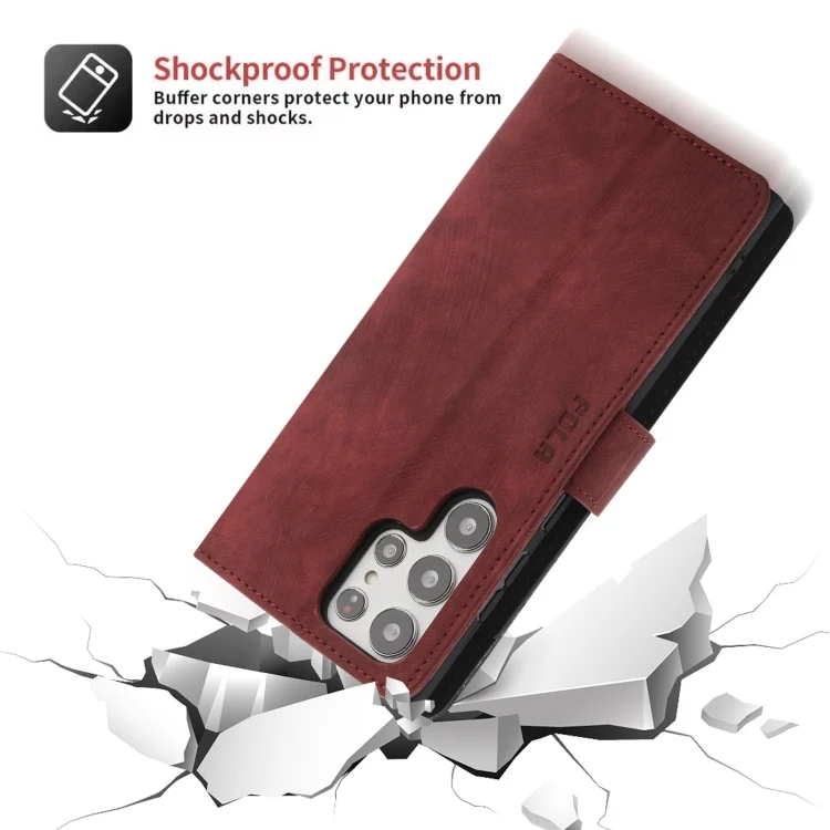 EDA007295401A_2.webp POLA Dual-color Zipper Wallet RFID Leather Phone Case, For Samsung Galaxy S22 Ultra 5G - Image 3