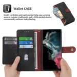 POLA Dual-color Zipper Wallet RFID Leather Phone Case, For Samsung Galaxy S22 Ultra 5G - Image 6