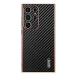 AZNS Electroplated Edge Carbon Fiber Texture Phone Case, For Samsung Galaxy S22 Ultra 5G - Image 2