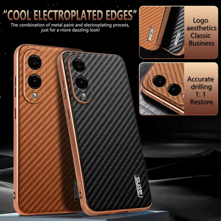 EDA007313106A_2.webp AZNS Electroplated Edge Carbon Fiber Texture Phone Case, For Samsung Galaxy S25 Edge 5G, For Samsung Galaxy S25 5G, For Samsung Galaxy S25+ 5G, For Samsung Galaxy S25 Ultra 5G... - Image 3