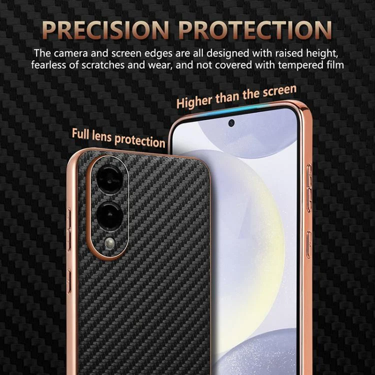 EDA007313106A_4.webp AZNS Electroplated Edge Carbon Fiber Texture Phone Case, For Samsung Galaxy S25 Edge 5G, For Samsung Galaxy S25 5G, For Samsung Galaxy S25+ 5G, For Samsung Galaxy S25 Ultra 5G... - Image 5