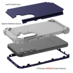 3 in 1 Silicone Hybrid PC Shockproof Phone Case, For Samsung Galaxy S24 FE 5G - Image 4