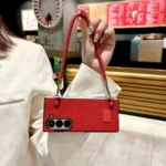 Comfortable Short Plush Full Coverage Phone Case with Wrist Strap, For Samsung Galaxy Z Fold3 5G - Image 6