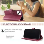 Ring Buckle Rhombic Leather Phone Case, For iPhone 15, For iPhone 14 Plus, For iPhone 14 / 13, For iPhone 14 Pro - Image 7