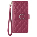 Ring Buckle Rhombic Leather Phone Case, For iPhone 16e, For iPhone 16 Pro Max, For iPhone 16 Pro, For iPhone 16 Plus - Image 2