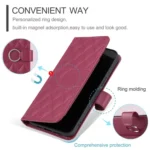 Ring Buckle Rhombic Leather Phone Case, For iPhone 16e, For iPhone 16 Pro Max, For iPhone 16 Pro, For iPhone 16 Plus - Image 5