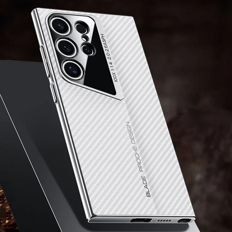 Carbon Fiber Texture PC Phone Case, For Samsung Galaxy S24 Ultra 5G, For Samsung Galaxy S23 Ultra 5G