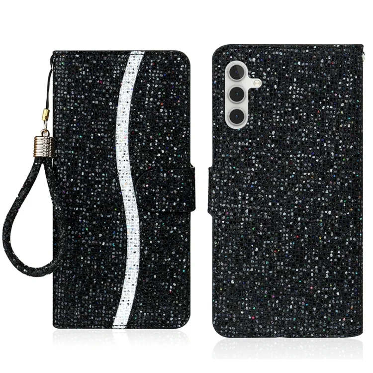 Glitter Powder Filp Leather Phone Case, For Samsung Galaxy S24 FE 5G, For Samsung Galaxy S23 FE 5G