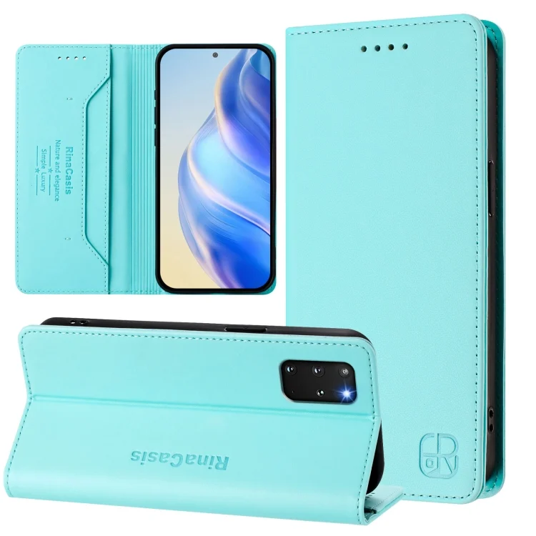 RC01 Dual-Folded Magnetic Suction RFID Leather Phone Case, For Samsung Galaxy S20+