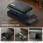 DG.MING M6 Series RFID Tri-fold Card Bag Removable Leather Phone Case, For iPhone 16 - Image 3