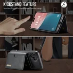 DG.MING M6 Series RFID Tri-fold Card Bag Removable Leather Phone Case, For iPhone 16 - Image 8