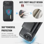 DG.MING M6 Series RFID Tri-fold Card Bag Removable Leather Phone Case, For iPhone 16e, For iPhone 16 Pro Max, For iPhone 16 Pro, For iPhone 16 Plus - Image 6