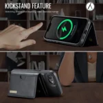 DG.MING M6 Series RFID Tri-fold Card Bag Removable Leather Phone Case, For iPhone 16e, For iPhone 16 Pro Max, For iPhone 16 Pro, For iPhone 16 Plus - Image 8