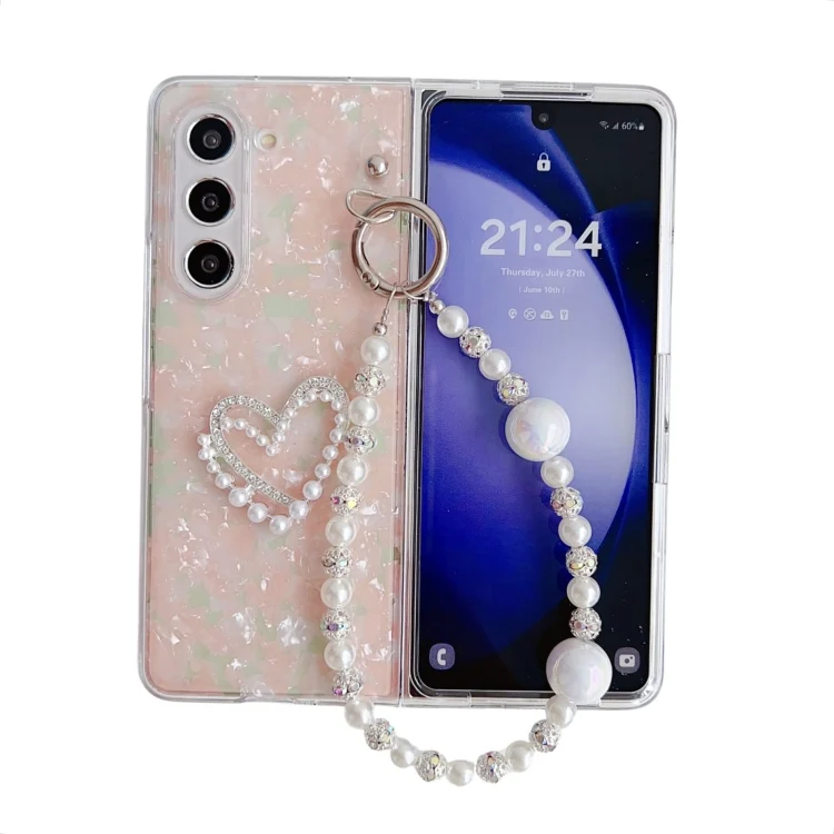 EDA007451701A.webp Shell Pattern DIY Phone Case with Love Bracelet, For Samsung Galaxy Z Fold Special - Image 1