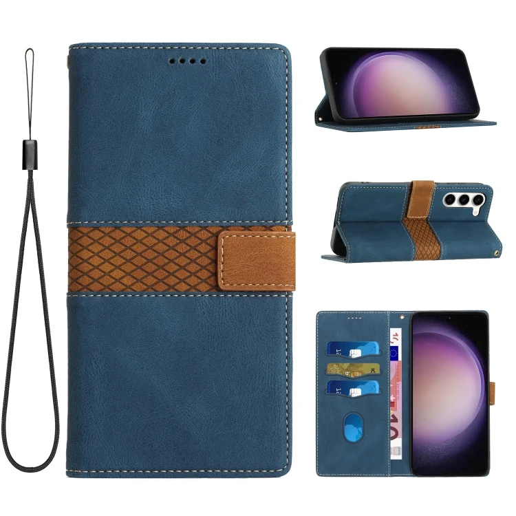 Grid Stitching Leather Phone Case with Lanyard, For Samsung Galaxy S23 5G, For Samsung Galaxy S20 FE, For Samsung Galaxy S22 Ultra 5G, For Samsung Galaxy S22+ 5G, For Samsung Galaxy S22 5G