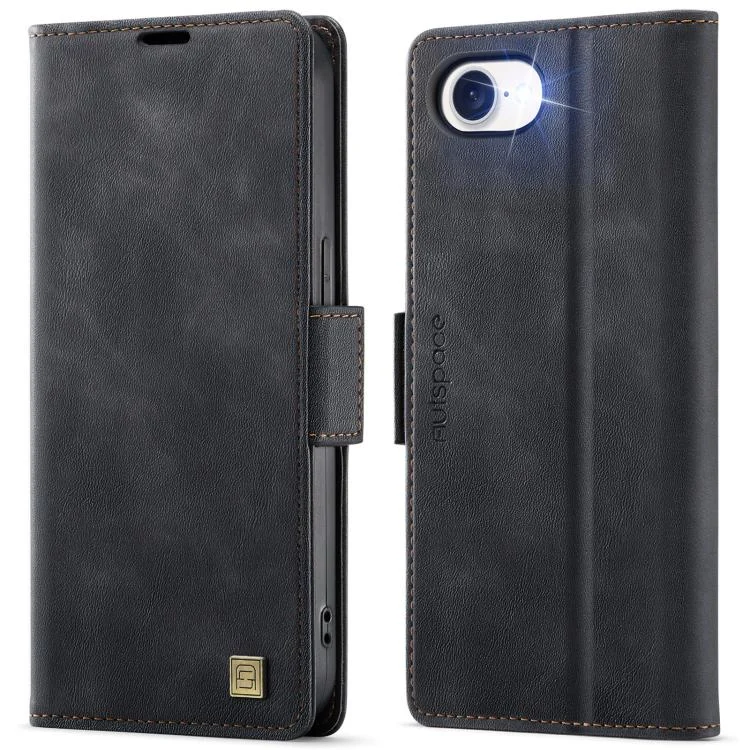 AutSpace A11 Side Buckle MagSafe Magnetic RFID Phone Leather Case, For iPhone 16e, For iPhone 16 Pro Max, For iPhone 16 Pro, For iPhone 16 Plus, For iPhone 16