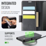 AutSpace A11 Side Buckle MagSafe Magnetic RFID Phone Leather Case, For iPhone 16e, For iPhone 16 Pro Max, For iPhone 16 Pro, For iPhone 16 Plus, For iPhone 16 - Image 4