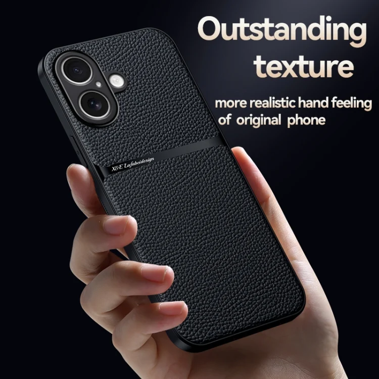 EDA007488903A_2.webp Litchi Leather Magnetic Full Coverage Shockproof Phone Case, For iPhone 16 Plus, For iPhone 16, For iPhone 15 Pro Max - Image 3