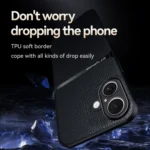 Litchi Leather Magnetic Full Coverage Shockproof Phone Case, For iPhone 16 Plus, For iPhone 16, For iPhone 15 Pro Max - Image 4
