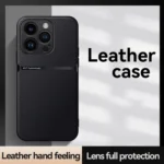 Litchi Leather Magnetic Full Coverage Shockproof Phone Case, For iPhone 15 Pro, For iPhone 15 Plus, For iPhone 15 - Image 2