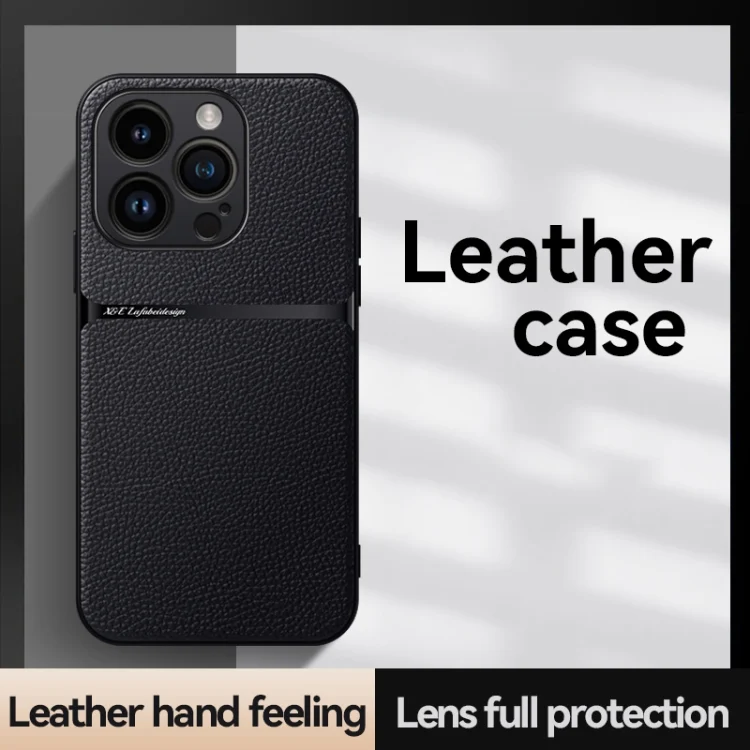 EDA007488906A_1.webp Litchi Leather Magnetic Full Coverage Shockproof Phone Case, For iPhone 15 Pro, For iPhone 15 Plus, For iPhone 15 - Image 2
