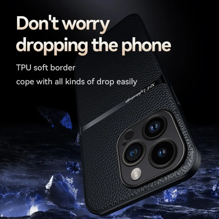 EDA007488906A_3.webp Litchi Leather Magnetic Full Coverage Shockproof Phone Case, For iPhone 15 Pro, For iPhone 15 Plus, For iPhone 15 - Image 4