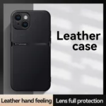 Litchi Leather Magnetic Full Coverage Shockproof Phone Case, For iPhone 14 Plus, For iPhone 14, For iPhone 14 Pro - Image 2