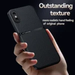 Litchi Leather Magnetic Full Coverage Shockproof Phone Case, For iPhone XS Max - Image 3