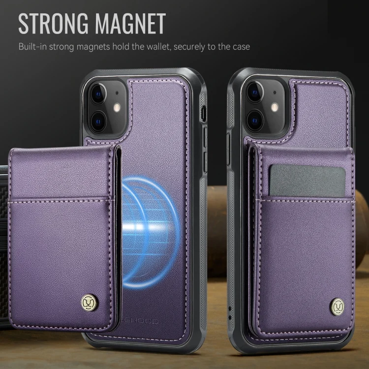 EDA007503103A_1.webp JEEHOOD J06 British Style RFID MagSafe Card Bag PU Phone Case, For iPhone 11, For iPhone 11 Pro, For iPhone X / XS, For iPhone XS Max - Image 2