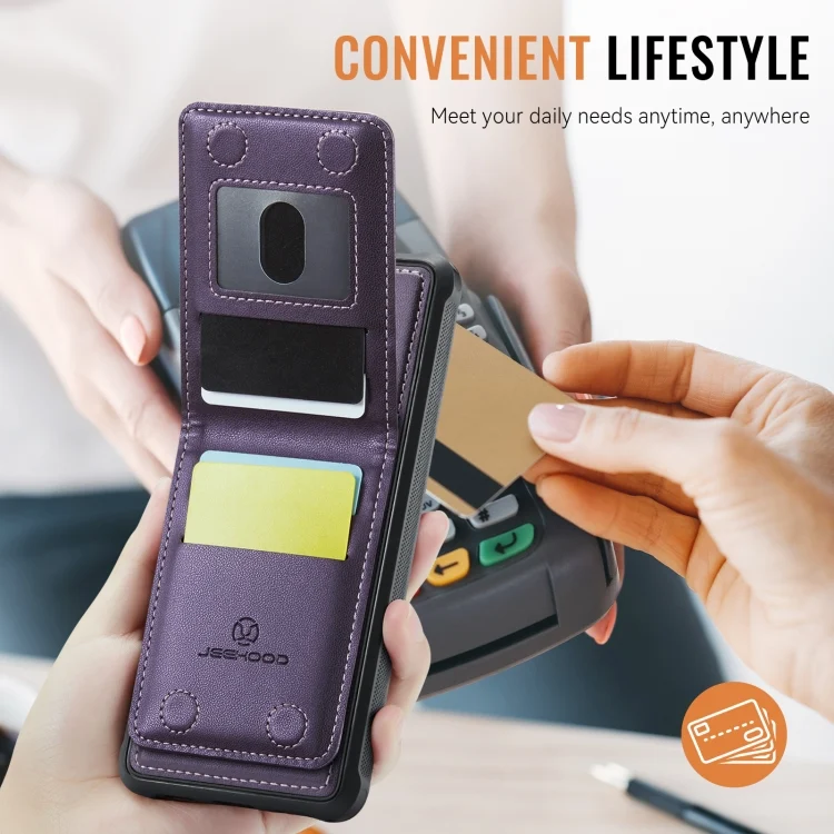 EDA007503103A_5.webp JEEHOOD J06 British Style RFID MagSafe Card Bag PU Phone Case, For iPhone 11, For iPhone 11 Pro, For iPhone X / XS, For iPhone XS Max - Image 6