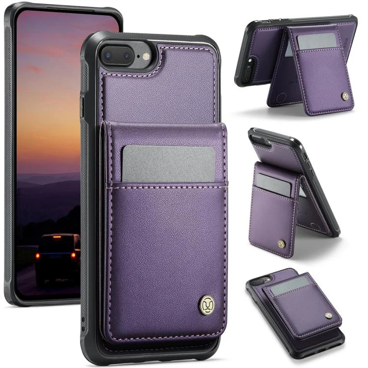 JEEHOOD J06 British Style RFID MagSafe Card Bag PU Phone Case, For iPhone 8 Plus / 7 Plus