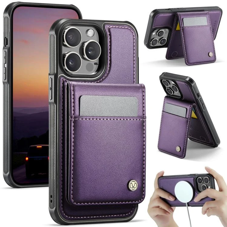 JEEHOOD J06 British Style RFID MagSafe Card Bag PU Phone Case, For iPhone 14 Pro Max, For iPhone SE 2022 / SE 2020 / 8, For iPhone 13 Pro Max, For iPhone 13 Pro