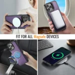 JEEHOOD J06 British Style RFID MagSafe Card Bag PU Phone Case, For iPhone 14 Pro Max, For iPhone SE 2022 / SE 2020 / 8, For iPhone 13 Pro Max, For iPhone 13 Pro - Image 6