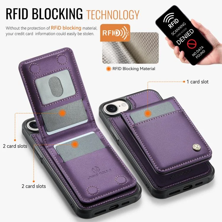 EDA007503125A_2.webp JEEHOOD J06 British Style RFID MagSafe Card Bag PU Phone Case, For iPhone 16e, For iPhone 16 Pro Max, For iPhone 16 Pro, For iPhone 16 Plus - Image 3