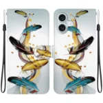 Crystal Texture Colored Drawing Leather Phone Case, For iPhone 16 Plus