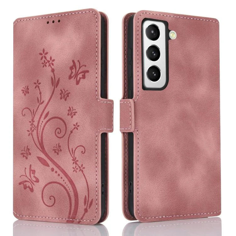 Dreamy Butterfly Love Flower Embossed Leather Phone Case, For Samsung Galaxy S21+ 5G