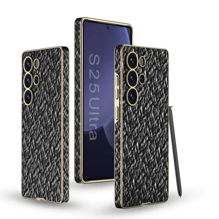 GKK Hidden Realm Plating Leather Phone Case , Not Included Pen, For Samsung Galaxy S25 Ultra 5G