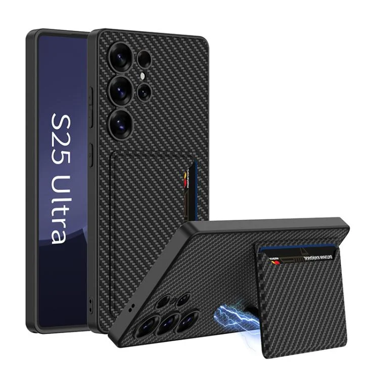 GKK Ultra-thin Leather Card Slots Phone Case With Magnetic Holder, For Samsung Galaxy S25 Ultra 5G