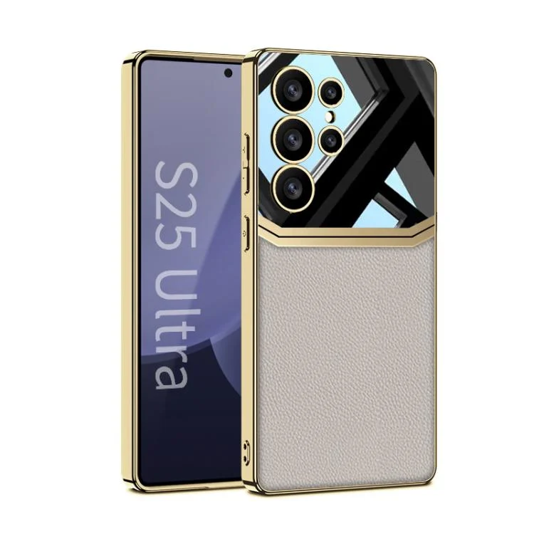 GKK Plating TPU + Leather Lens Protection Full Coverage Phone Case, For Samsung Galaxy S25 Ultra 5G