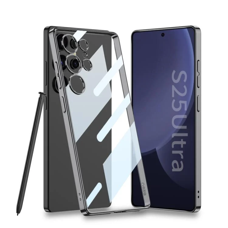 GKK Plating Transparent PC Phone Case, Not Included Pen, For Samsung Galaxy S25 Ultra 5G