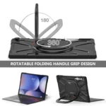 Handle Kickstand Silicone Hybrid PC Tablet Case, For Samsung Galaxy Tab S10 Ultra / S9 Ultra - Image 5