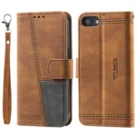 TTUDRCH Embossed Line Splicing Leather Phone Case, For iPhone 16e - Image 2