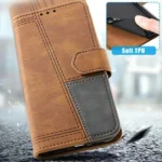 TTUDRCH Embossed Line Splicing Leather Phone Case, For iPhone 16e - Image 6