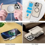 Zipper Wallet Split MagSafe Leather Back Phone Case, For iPhone 16 Pro, For iPhone 16 Plus - Image 3