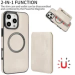 Zipper Wallet Split MagSafe Leather Back Phone Case, For iPhone 16 Pro, For iPhone 16 Plus - Image 4