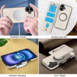 Zipper Wallet Split MagSafe Leather Back Phone Case, For iPhone 16, For iPhone 15 Pro Max - Image 5