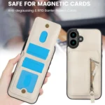 Zipper Wallet Split MagSafe Leather Back Phone Case, For iPhone 16, For iPhone 15 Pro Max - Image 6