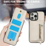 Zipper Wallet Split MagSafe Leather Back Phone Case, For iPhone 15 Pro, For iPhone 15 Plus - Image 5