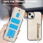 Zipper Wallet Split MagSafe Leather Back Phone Case, For iPhone 15, For iPhone 14 Plus - Image 4