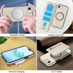 Zipper Wallet Split MagSafe Leather Back Phone Case, For iPhone 16e, For iPhone 16 Pro Max - Image 5